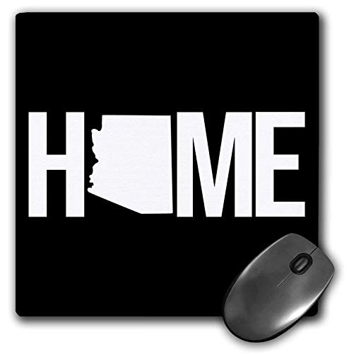3dRose Stamp City - Typography - Home with Arizona State as The O. Black Background. - Mousepad -mp-323882-1-