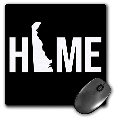 3dRose Stamp City - Typography - Home with Delaware State as The O. Black Background. - Mousepad -mp-323932-1-