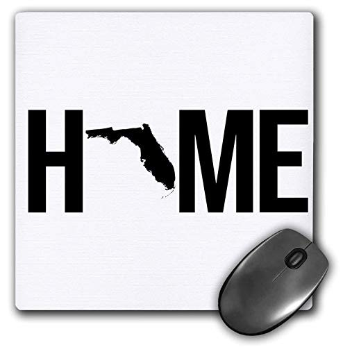 3dRose Stamp City - Typography - Home with Florida State as The O. White Background. - Mousepad -mp-323943-1-