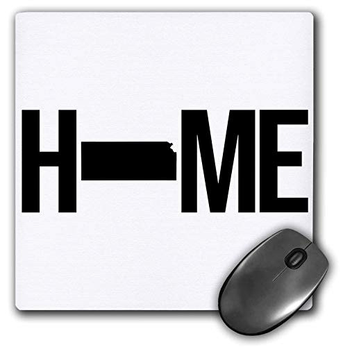 3dRose Stamp City - Typography - Home with Kansas State as The O. White Background. - Mousepad -mp-324013-1-