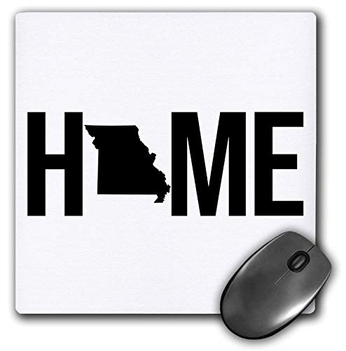 3dRose Stamp City - Typography - Home with Missouri State as The O. White Background. - Mousepad -mp-324103-1-