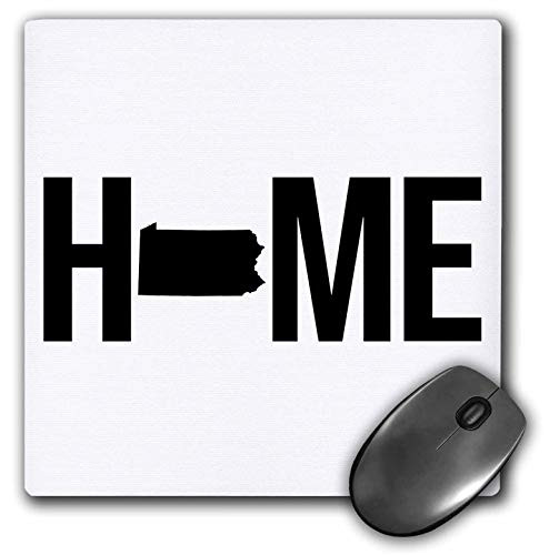 3dRose Stamp City - Typography - Home with Pennsylvania State as The O. White Background. - Mousepad -mp-324233-1-
