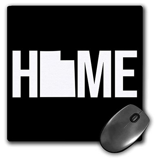 3dRose Stamp City - Typography - Home with Utah State as The O. Black Background. - Mousepad -mp-324292-1- 3dRose Stamp City - Typography - Home with Utah State as The O. Black Background. - Mousepad -mp-324292-1-