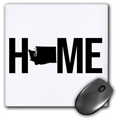 3dRose Stamp City - Typography - Home with Washington State as The O. White Background. - Mousepad -mp-324323-1-