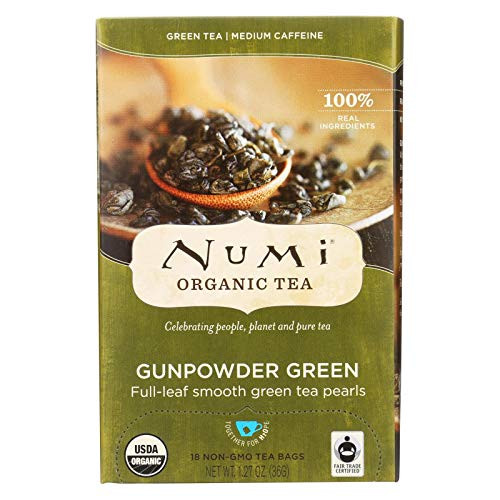 2 Pack of Numi Tea Gunpowder Green Organic Tea - 18 Bags - 95 percent plus Organic -