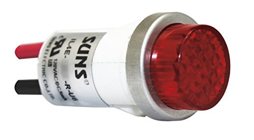 Suns IL4E-12E-R-U6 LED 1-2" Red Indicator Light Raised 12V Wire Ideal