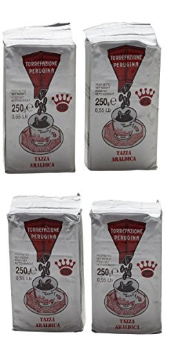 Batani: Tuscan "Tazza Araldica" Roasted Ground Coffee, Bar Type 8.8 Ounce (250gr) Packages (Pack of 4) [ Italian Import ]