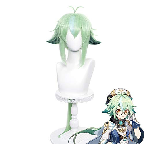SL Green Wig for Sucrose Genshin Impact Anime Fluffy Cosplay Hair Wigs with Ponytails plus Cap -Green- SL Green Wig for Sucrose Genshin Impact Anime Fluffy Cosplay Hair Wigs with Ponytails plus Cap -Green-