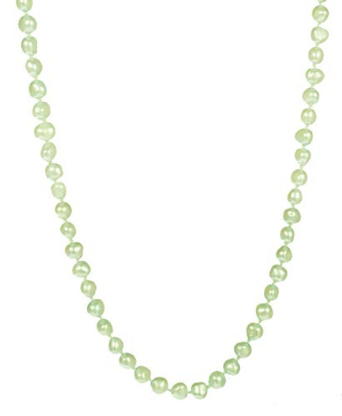 Dyed Aqua color Baroque Freshwater Cultured Pearl Endless Necklaces 6-7 mm 48" Dyed Aqua color Baroque Freshwater Cultured Pearl Endless Necklaces 6-7 mm 48"