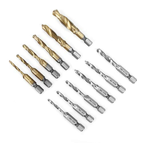 12pcs Tap Wrench SetAdjustable Silver T-Handle Ratchet Tap Holder WrenchMetric Thread M3-M10 Screw Tapping Tool T-Handle Adjustable Tap Holder Wrench
