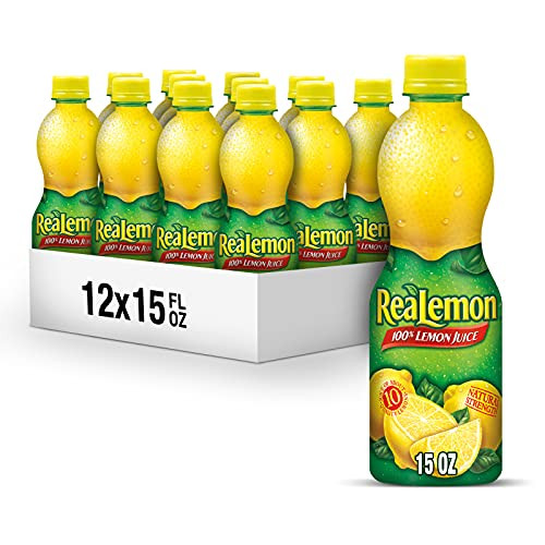 ReaLemon 100 percent Lemon Juice 15 Fluid Ounce Bottle -Pack of 12-