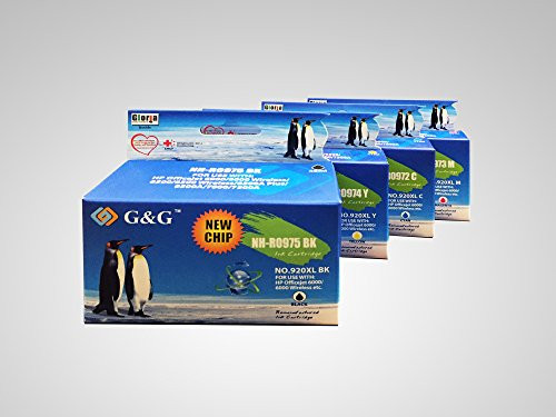 G and G Remanufactured Ink Cartridge Replacement for HP 920XL set -CD975AN CD972AN CD973ANCD974AN- High-Yield -Black Cyan Yellow Magenta 4-pack-