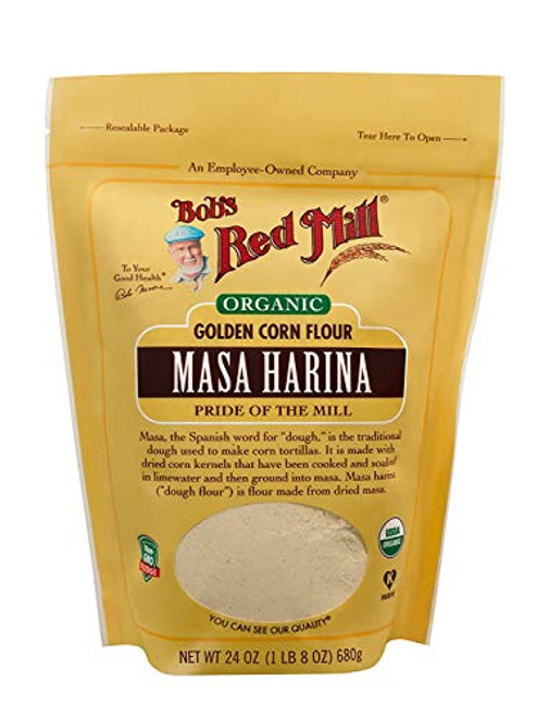 Bob's Red Mill Organic Masa Harina Corn Flour 24 Ounce -Pack of 3-