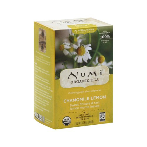 Numi Organic Tea Caffeine Free Chamomile Lemon - 18 Tea Bags Pack of 4