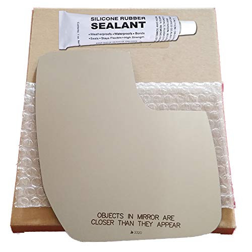 Mirror Glass Replacement  plus Silicone Adhesive for 2010-2015 Ford E-250 Passenger Side - Lower Convex Mirror