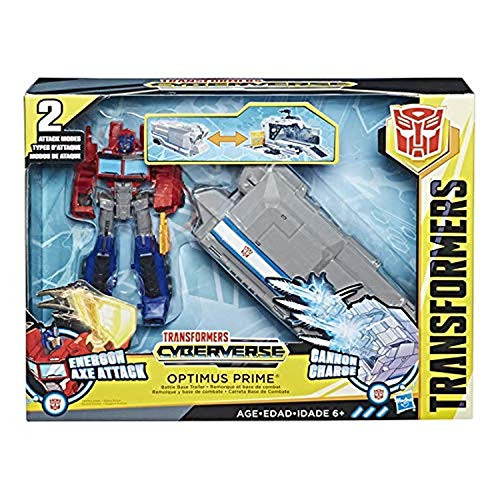 Transformers Cyberverse Warrior Class Optimus Prime with Battle Base Trailer