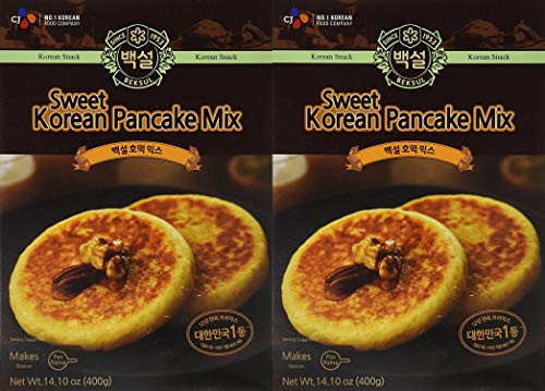 Korean Sweet Pancake Mix Hotteok -14.10 oz- By Beksul -Original 1 Pack- Pack of 2