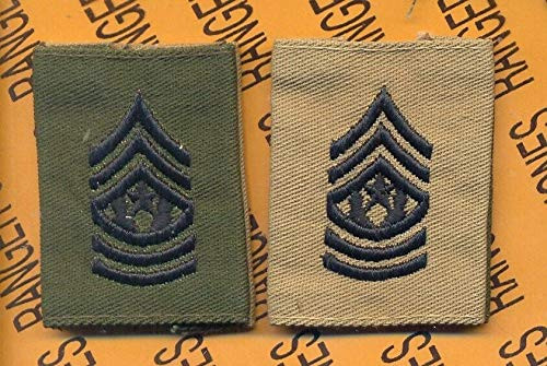 Enlisted Command Sergeant Major CSM E-9 OD Desert Reversable Slip on Rank Patch