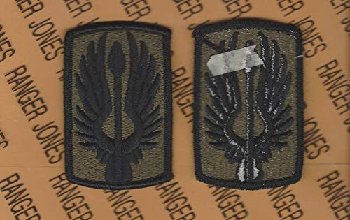 US Army 18th Aviation Brigade OD Green  and  Black BDU Uniform Patch m-e