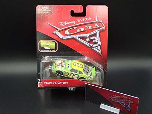 DARREN LEADFOOT 2017 MATTEL DISNEY PIXAR CARS 3 with BONUS COLLECTOR CARD
