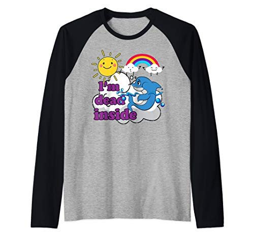 Cheering Dolphins And Sunshine Shirt - I'm Dead Inside Raglan Baseball Tee
