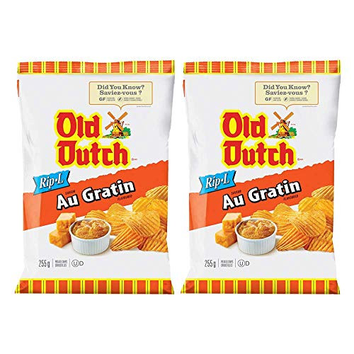 Old Dutch Rip-L Au Gratin Potato Chips 255g-8.9oz 2-Pack -Imported From Canada-