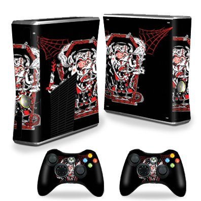 MightySkins Skin Compatible with Xbox 360 S Slim  plus 2 Controllers Case wrap Cover Sticker Skins Crackula