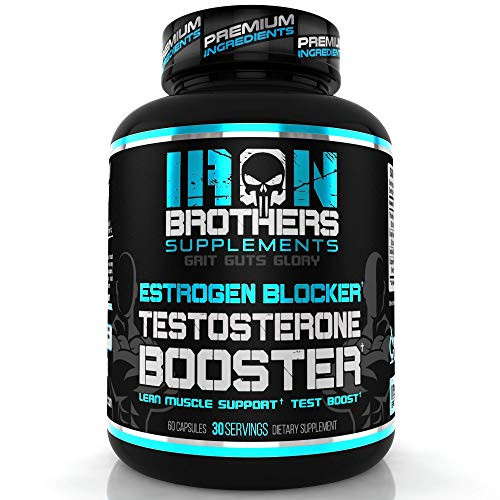 Testosterone Booster for Men with Estrogen Blocker - Anti-Estrogen Dietary Supplements - Indole - 3- Carbibole Grape Seed Extract  and  Tribulus Terrestris  Pack of 60 Capsules  Muscle Growth Boost