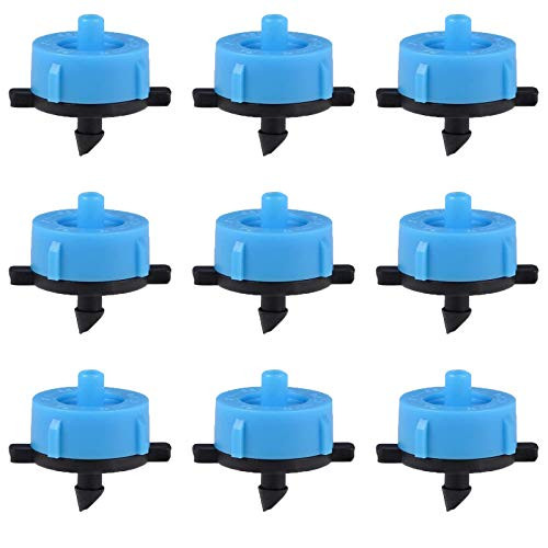 Lxcom Lighting 100 Pack 1-2 GPH Drip Emitters Pressure Compensating Irrigation Drippers 2L-H Irrigation Emitter Sprinkler Drippers Connect 4mm-7mm Hose for Home Gardening Vegetables -Blue- Lxcom Lighting 100 Pack 1-2 GPH Drip Emitters Pressure Compensating Irrigation Drippers 2L-H Irrigation Emitter Sprinkler Drippers Connect 4mm-7mm Hose for Home Gardening Vegetables -Blue-