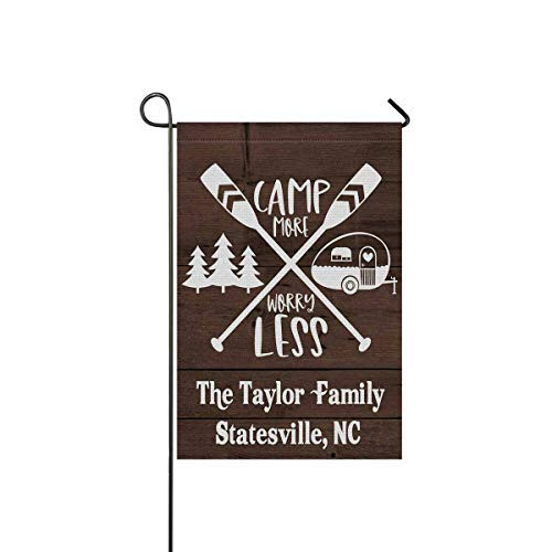 MyPhotoSwimsuits Personalized Camper Garden Flags for Outdoor Custom Camping Yard House Banner Home Lawn Welcome Decoration 12.5" X 18" Double Sided Camp More and Worry Less Oars MyPhotoSwimsuits Personalized Camper Garden Flags for Outdoor Custom Camping Yard House Banner Home Lawn Welcome Decoration 12.5" X 18" Double Sided Camp More and Worry Less Oars