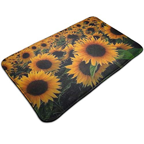 Welcome Doormat - Non-Slip Entrance Floor Rug - Easy Clean Rug Mats for Entry - Machine Washable Indoor Carpet Doormats with Sunflowers Designs 19.5''Wx31.5''L
