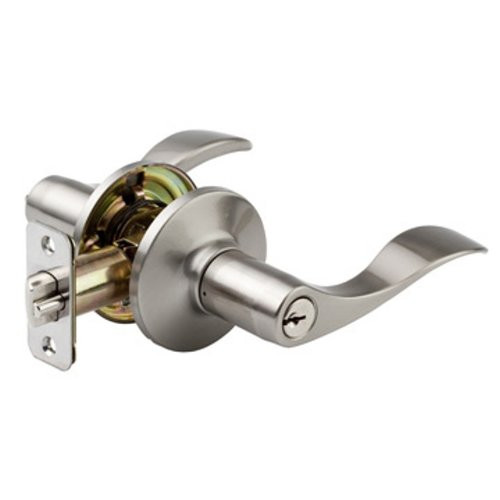 Master Lock WL0115 Wave Lever Keyed Entry Door Lock, Satin Nickel