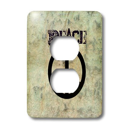 3dRose lsp_29360_6 Stone Wall Peace Sign Art Symbols Sixties Outlet Cover Multi-Color