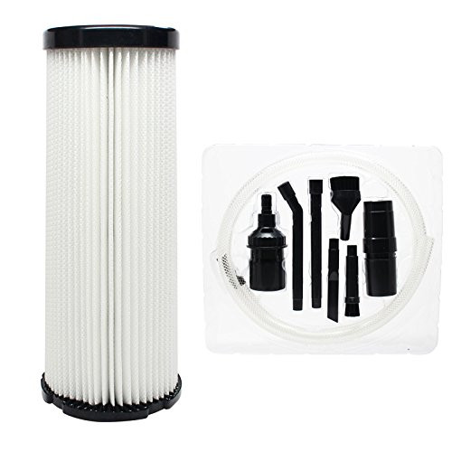 Upstart Battery Replacement for Dirt Devil Featherlite Bagless Upright M085845 Vacuum HEPA Filter with 7-Piece Micro Vacuum Attachment Kit - Compatible with Dirt Devil 3JC0280000 F1 HEPA Filter