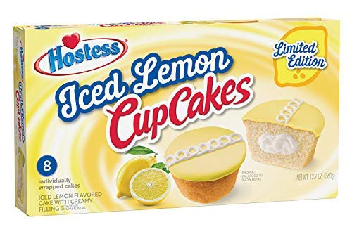 Hostess CupCakes -One 8 Count Package- -Iced Lemon--SET OF 2