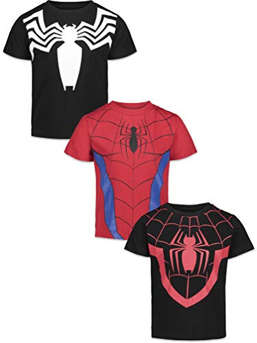 Marvel Avengers Spiderman Big Boys 3 Pack T-Shirts Black-Red 18-20