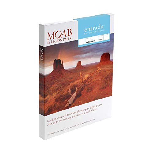 Moab Entrada Rag Textured 300 Matte Surface Single-Sided Inkjet Print Paper 22.5mil 300gsm 5x7" 25 Sheets
