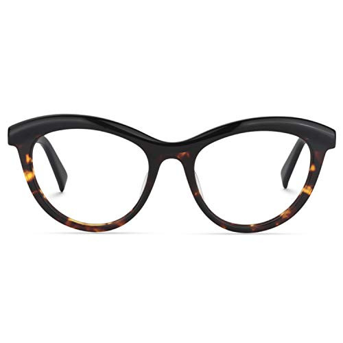 Zeelool Women's Oversized Browline Cat Eye Glasses Frame with Clear Lens Sean FP0124-01 Tortoise