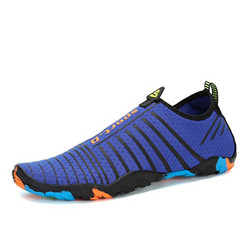 Mishansha Mens Womens Water Shoes Quick Dry Barefoot for Swim Diving Surf Aqua Sports Pool Beach Walking Yoga Blue 9.5