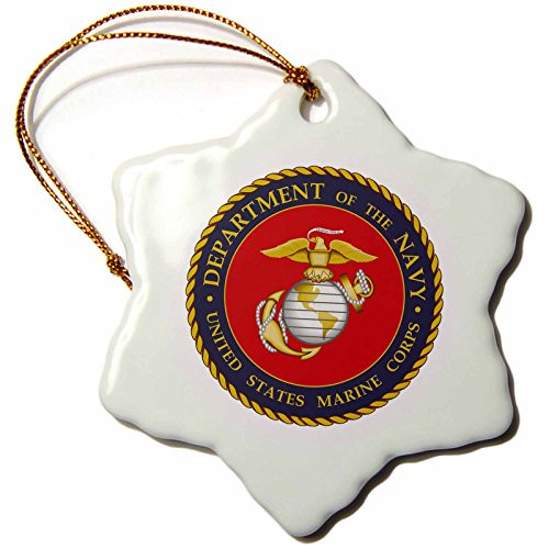 3dRose EvaDane - Signs - Department of the Navy - 3 inch Snowflake Porcelain Ornament (orn_113653_1)