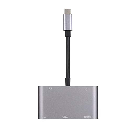 Cablecc USB-C USB 3.1 Type C to HDMI & VGA & USB3.0 OTG & Female Charger & Audio Adapter for Laptop