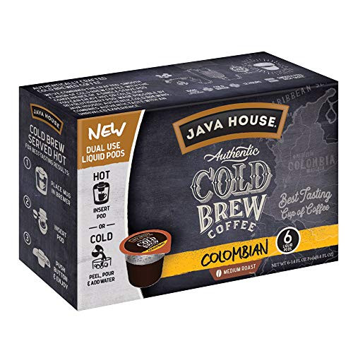 Java House Cold Brew Coffee Colombian Medium Roast 6 Liquid Pods -Pack of 2-