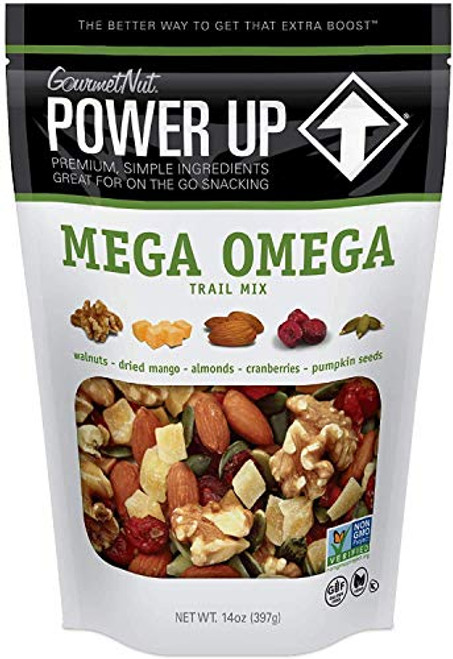 Gourmet Nut Power Up Trail Mix Mega Omega Trail Mix Non-GMO 26 Ounce