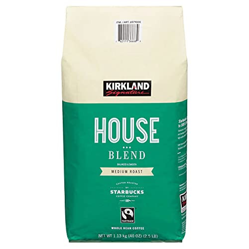 Kirkland signature by Starbucks house blend whole bean coffee 2.5 pounds EXCLUSIVELY SOLD BY WHOLE AND NATURAL Kirkland signature by Starbucks house blend whole bean coffee 2.5 pounds EXCLUSIVELY SOLD BY WHOLE AND NATURAL