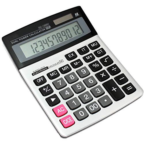 Amon Standard Function Scientific Electronics Desktop Calculators Dual Power Big Button 12 Digit Large LCD Display Handheld for Daily and Basic Office
