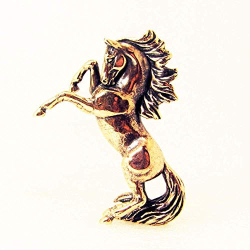 Horse Rearing Up II Figurine Decorative Stallion Statue Bronze Miniature Figure