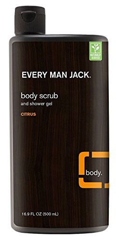Every Man Jack Body Scrub And Shower Gel 16.9 Ounce Citrus -500ml- -2 Pack-
