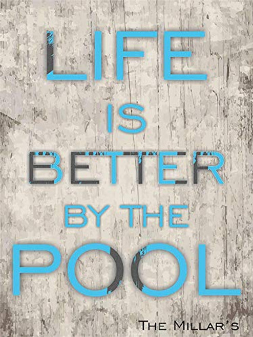 Fhdang Decor Pool Sign - Life is Better by The Pool Heavy Duty Durable Swimming Pool Signs Aluminum Signs for Pool Metal Sign10x14 Inches