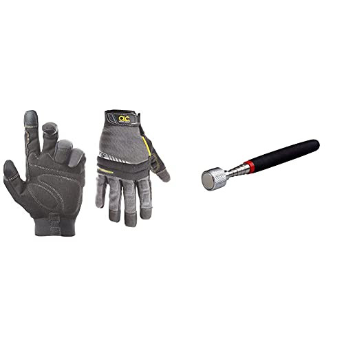 CLC Custom Leathercraft 125L Handyman Flex Grip Work GlovesLarge  and  SE 30 Telescoping Magnetic Pick-Up Tool with 15-lb. Pull Capacity - 8036TM-NEW