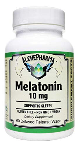 Melatonin 10 mg - -Pharmaceutical Grade- Delayed Time Released Plus Synergistic Vitamin B6- Vegetable Capsules